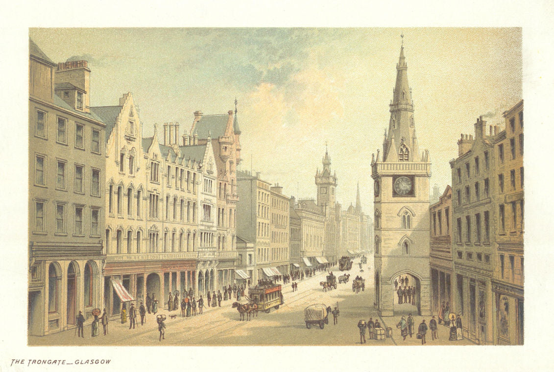 The Trongate, Glasgow. Scotland antique chromolithograph 1891 old print